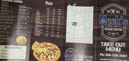 Mack's Family Restaurant menu