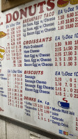 A M Do-nuts menu