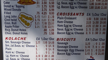 A M Do-nuts menu