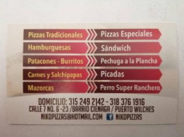 Comidas Rapidas Niko menu