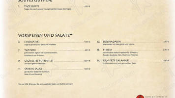 Cafe Sparta menu