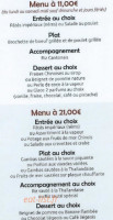 Nouvelle Etoile menu