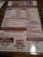 Shorty's menu