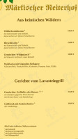 Gaststätte Zum Märkischen Reiterhof menu