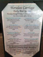 Horseless Carriage menu