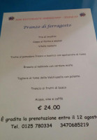 Bar Ristorante Americano Rueglio menu