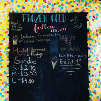 Frozen Gold Ice Cream menu