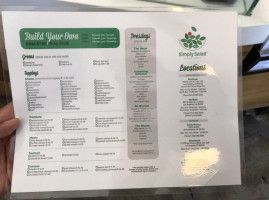 Simply Salad menu