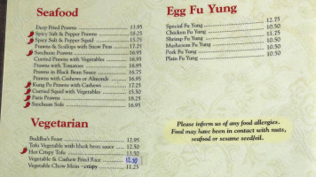 Chinese Garden menu