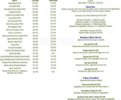 Sushi Hana On The Hill menu