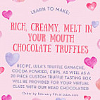 Lula's Chocolates menu