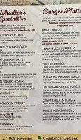 Whistler's Pub menu