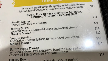 Taquria Susupuato menu