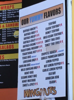 Wingnuts menu