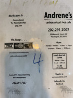 Andrene's Caribbean And Soul Food Carryout menu