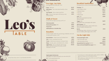 Leo's Table menu