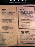 Dub Pub menu