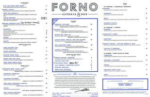 Forno Osteria Montgomery menu