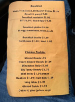 Geronimo Bakery menu