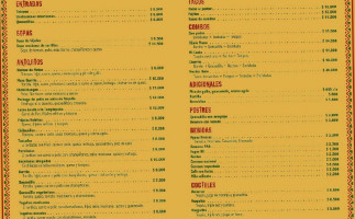 Padrísimo Mexicano menu