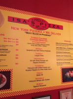 Isa's Pizza menu