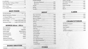 Edwins Butcher Shop And Training Center menu