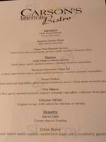 Carson's American Bistro menu