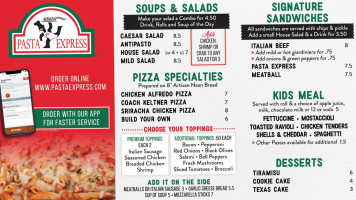 Pasta Express menu