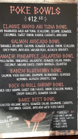 Playa Bowls menu