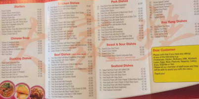 Shamrock Chinese menu