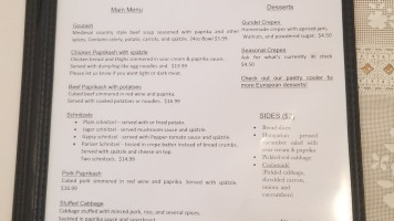 Hungarian Kitchen menu