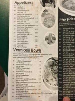 Pho B&B menu