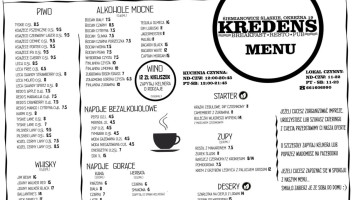 Pub Kredens menu