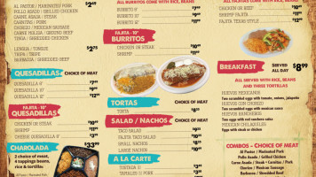 Taco Loco Taquiera menu