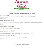 Abbruzzi Giunta's Italian Market menu