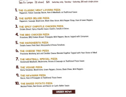 Pizza! Booyah! menu