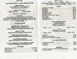 S S Calabro Pizzeria menu