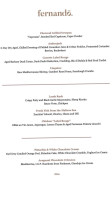 Fernandõ Gastrotheque menu