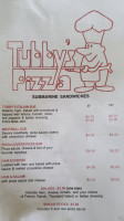 Tubby's Pizza menu