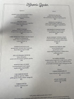 Harper's Garden menu