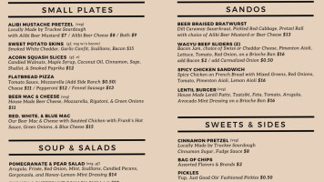 Alibi Ale Works Brewery And Barrel House menu