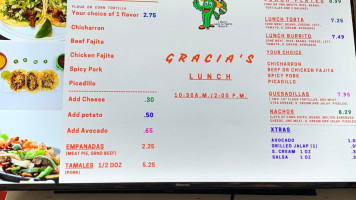 Gracia's Breakfast Tacos And More. menu