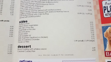 Dempsey's menu