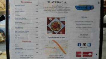 Tlayuda L.a. menu