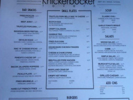 Knickerbocker Tavern menu