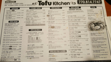 Tofu Kitchen Johns Creek menu