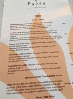 Papas menu