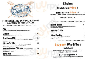 Ooblies Waffles menu