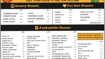 Peace, Love And Little Donuts Of Myrtle Beach menu