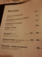 RESTAURANT LE GRIZZLY Sàrl menu